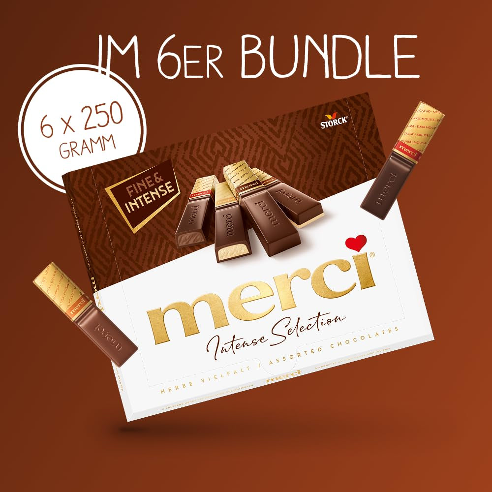 Varietate de ciocolată neagră Finest Selection – 6 x 250g – Specialități rafinate de ciocolată neagră – Praline umplute și neumplute