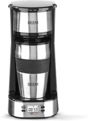Espressor cu filtru unic BEEM THERMO 2 GO cu cană termică de 0,4 l | Filtru permanent | Cu cronometru de 24 de ore pentru o ceașcă de cafea fierbinte dimineața, fără așteptare | 750 W