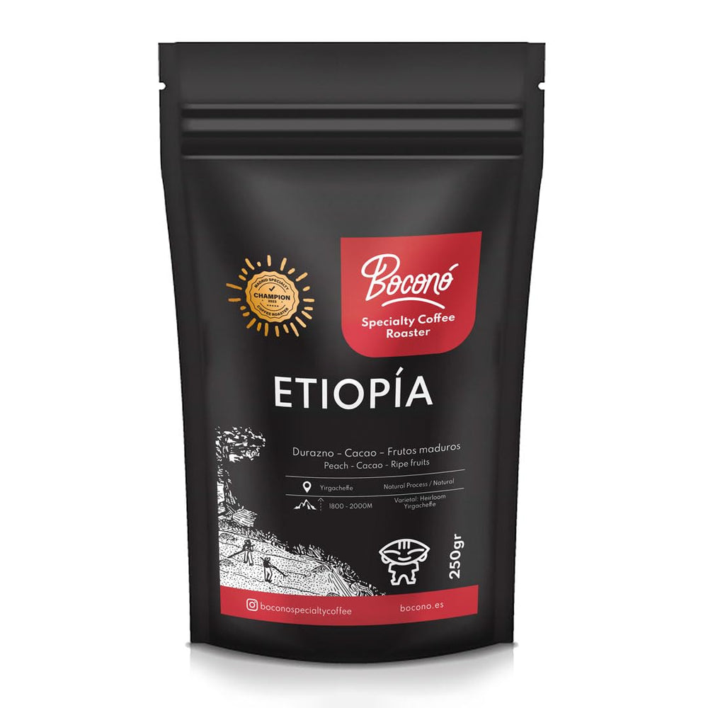 Boabe de cafea speciale Boconó, Etiopia, 250g, Proces de spălare, Cafea cereale, 100% Arabica, Espresso, Presă franceză, Trasabilitate completă, Cafea specială