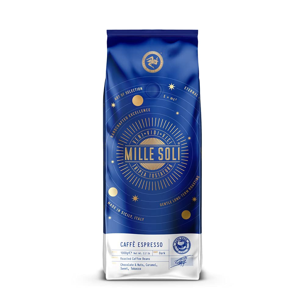Caffè Espresso - Espressobohnen 1kg - Traditionelle Dreifachröstung In Handarbeit - Premium Kaffeebohnen mit perfekter Crema und besonders säurearm für Vollautomat und Siebträger