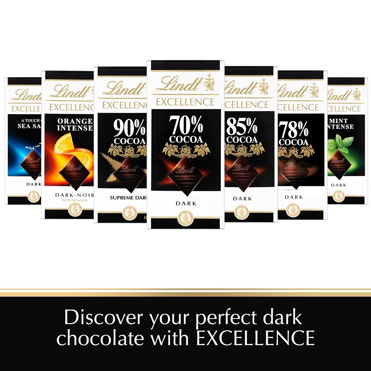 Lindt Ciocolată | Baton EXCELLENCE 85% Cacao | 100g | Ciocolată Extra Neagră | Baton de Ciocolată Vegană