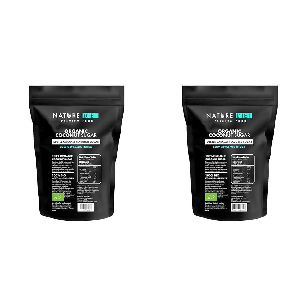 Zahăr organic din nucă de cocos, aroma de caramel, 1,5 Kg Indulcitori Naty Shop