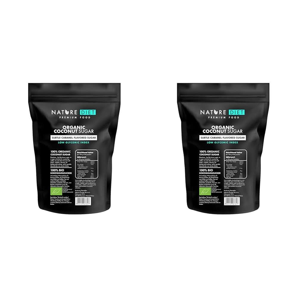 Zahăr organic din nucă de cocos, aroma de caramel, 1,5 Kg Indulcitori Naty Shop