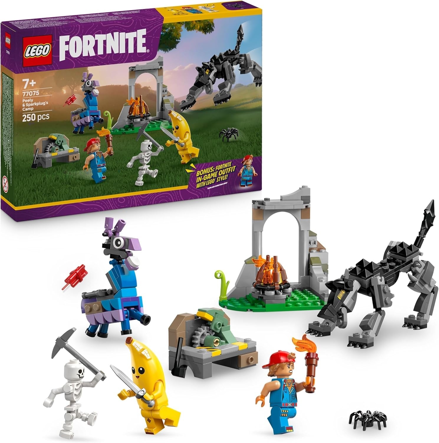 LEGO Fortnite Vorratslama Spielzeug - Spielfigur zum Bauen & Sammeln aus Videospiel - Zubehör wie Schlürfsaft - Gaming Spielset - Gamer Geschenk für Jungen, Mädchen und Teenager ab 12 Jahren - 77071