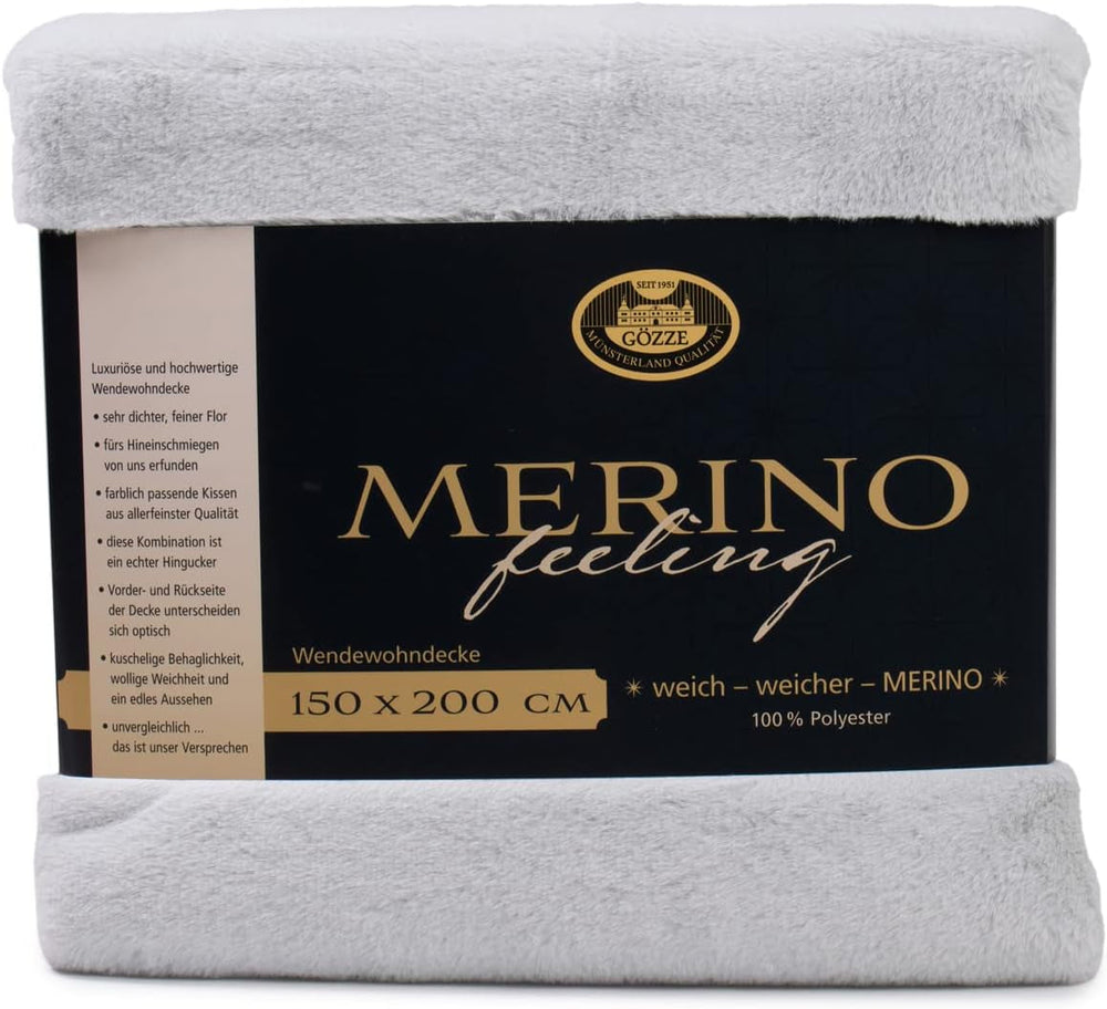 Gözze - Pătură confortabilă, Reversibilă, Densitate mare 600 G/M², 150 X 200 Cm - Verde închis Paturi si Cuverturi Besuche den GÃ¶zze-Store argint 150 X 200 Cm