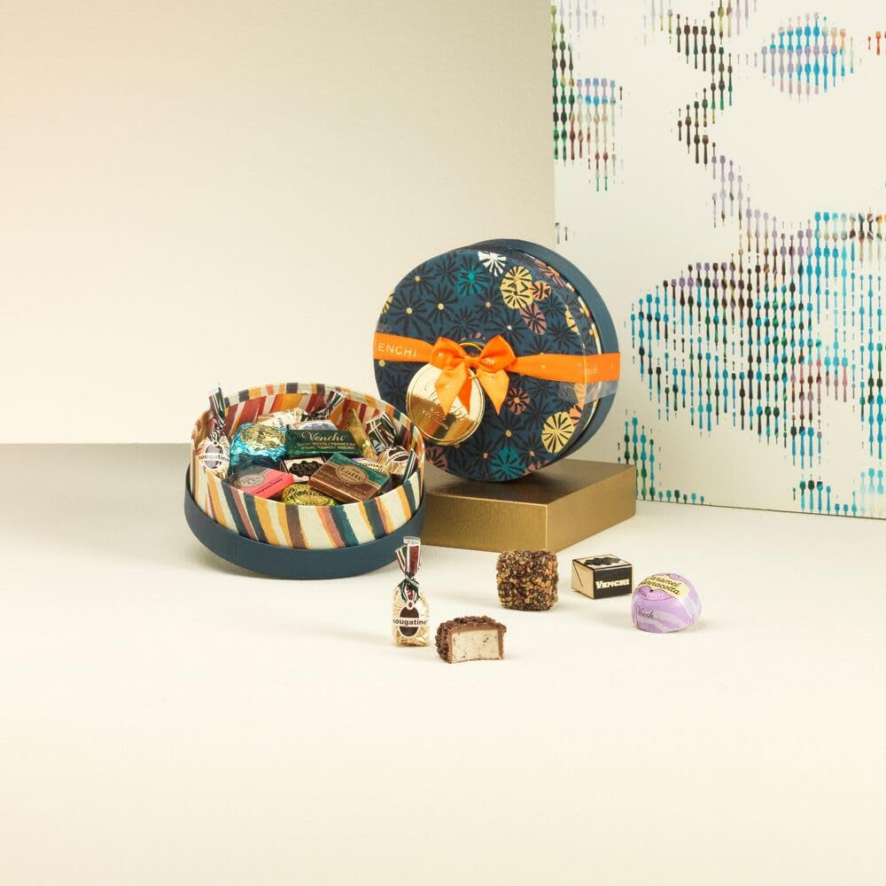 Venchi – Cutie cadou mică Murrine cu ciocolată asortată, 138 g, fără gluten, fără coloranți artificiali, fără conservanți, idee de cadou