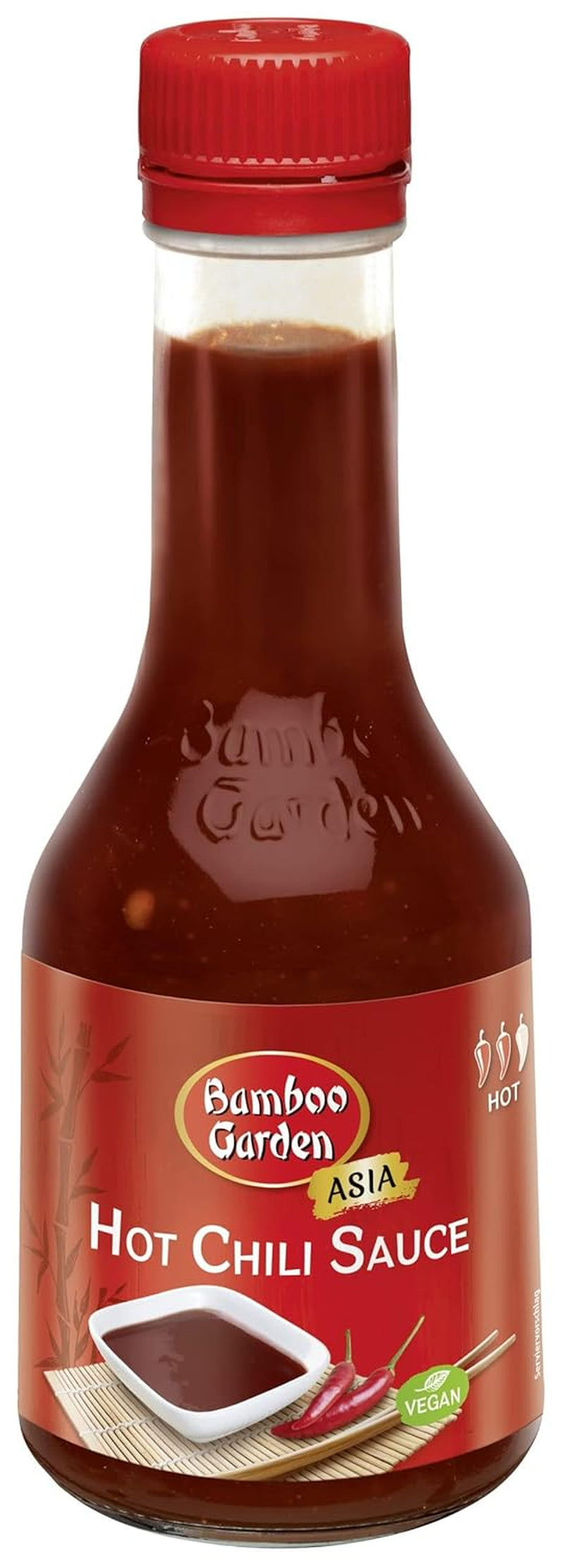 Bamboo Garden - Hot Chili Sauce , Verleiht fernöstlichen Gerichten die typische Schärfe , Vielseitig einsetzbar , 1 x 200 ml (Verpackungsdesign kann abweichen)