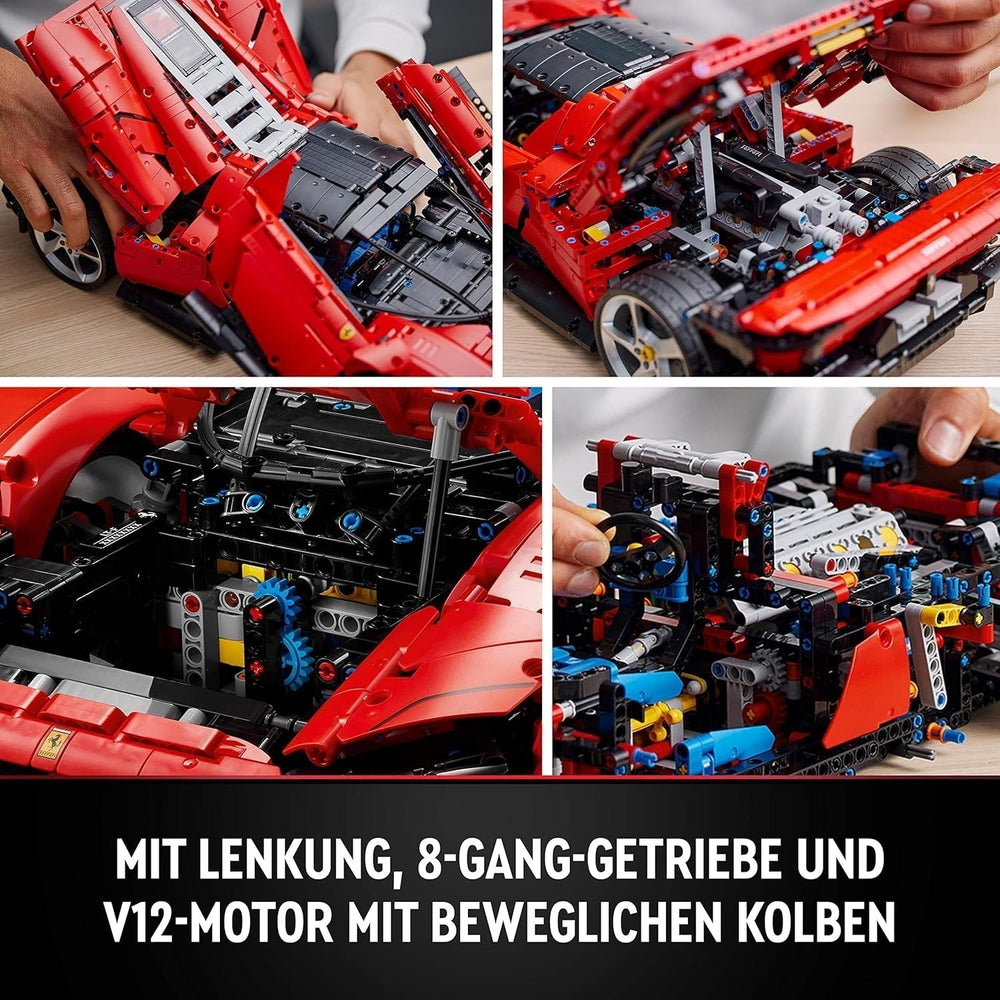 Kit machetă LEGO Technic Ferrari Daytona SP3 la scara 1:8, Mașină super sport roșie, Obiect de colecție machetă de mașină extinsă, Ultimate Car Concept 42143 Seturi de constructie Besuche den LEGO-Store
