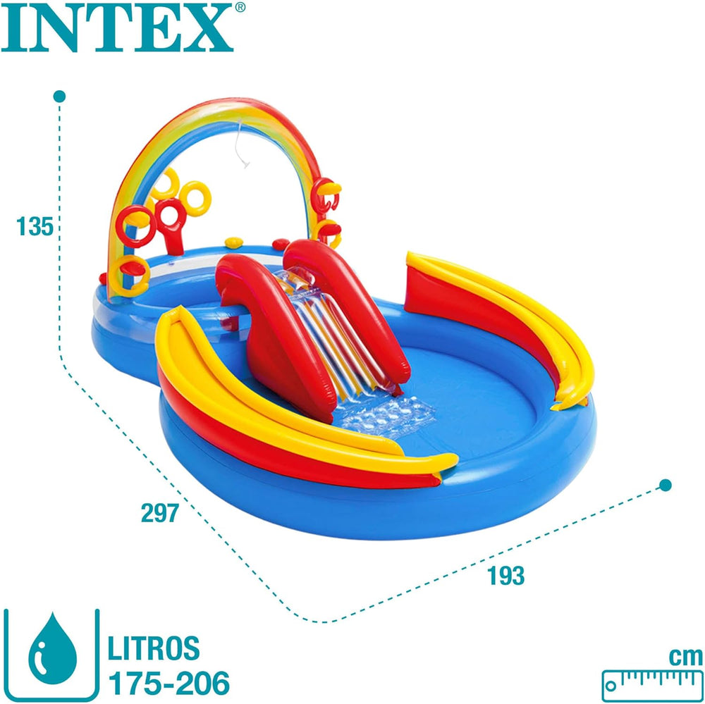 Centru de joacă Intex Rainbow Ring - Piscină supraterană pentru copii - Piscină pentru copii - 297 x 193 x 135 cm - Pentru 3+ ani 57453NP Multicolor 297x193x135 cm