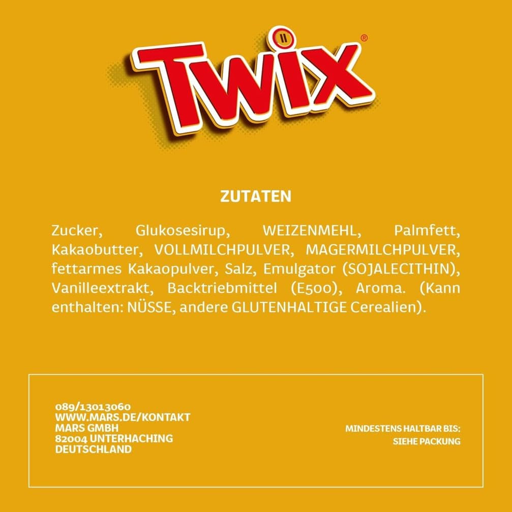 Batoane Twix de ciocolată albă; caramel, biscuiți, ciocolată albă; pachet multiplu de ciocolată; 5 batoane (5 x 46 g)