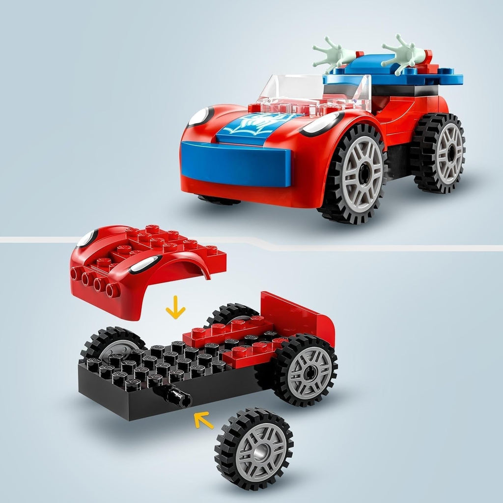 LEGO 10789 Marvel Spider-Man's Car And Doc Ock Set, Spidey And His Super Friends, Jucărie construibilă pentru băieți și fete de la 4 ani, cu piese care strălucesc în întuneric Seturi de constructie Besuche den LEGO-Store