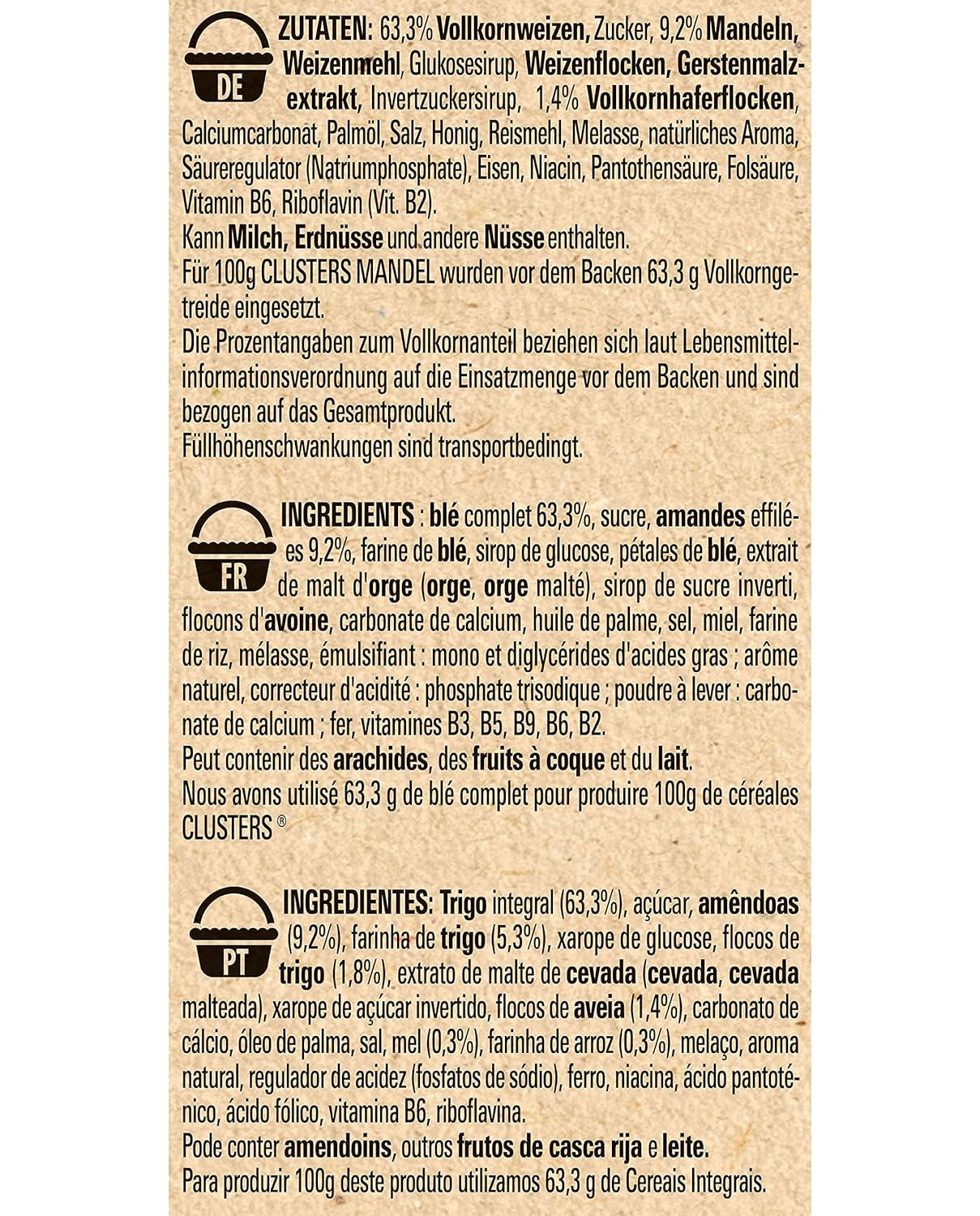 Nestlé Clusters Almond, cereale pentru un mic dejun delicios cu fulgi crocanți de migdale, 1 pachet (1 x 325g)