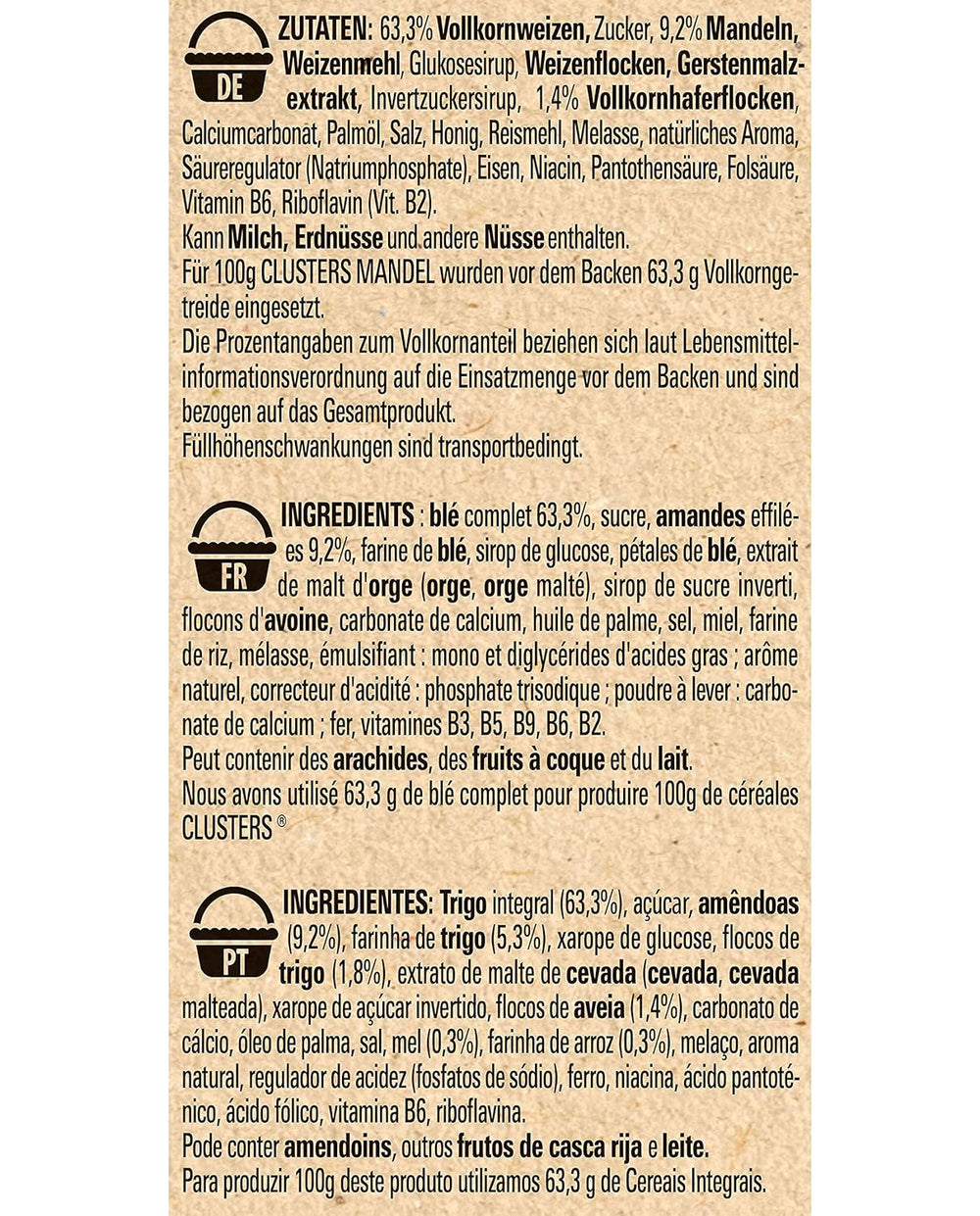 Nestlé Clusters Almond, cereale pentru un mic dejun delicios cu fulgi crocanți de migdale, 1 pachet (1 x 325g)
