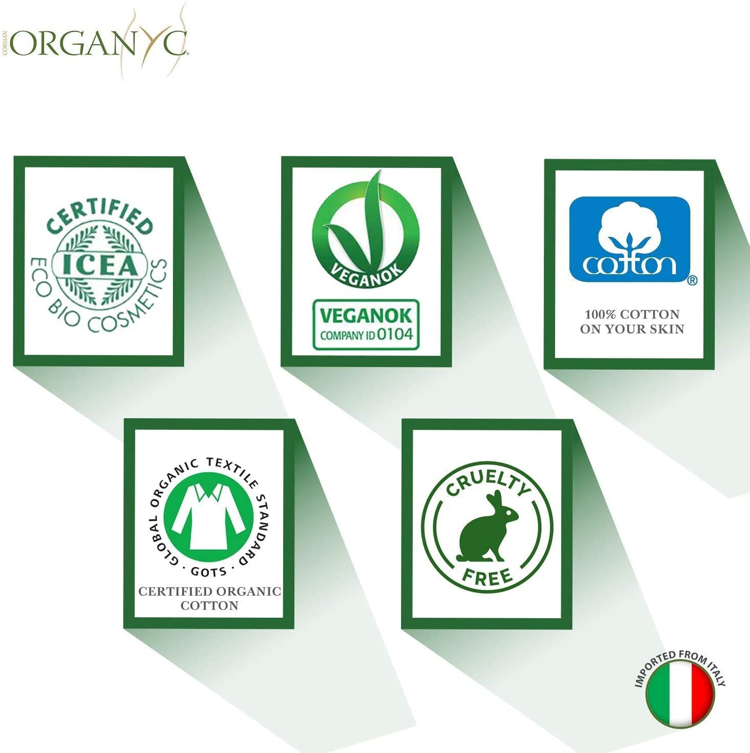 Șervețele umede Organyc Moist Intimate, fabricate din bumbac 100% organic certificat - 4 pachete a câte 20 de șervețele (80 de șervețele în total)