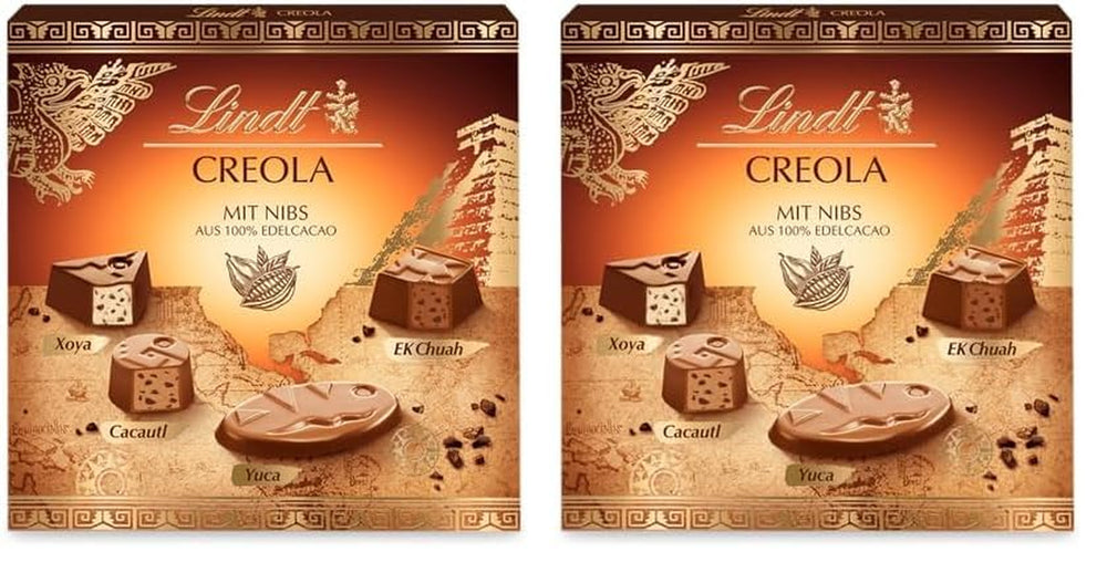 Lindt Ciocolată | Cutie Praline Creola | 165g | 15 praline în 4 sortimente delicioase, fabricate din cacao 100% fină, fără alcool | Set cadou Ciocolată