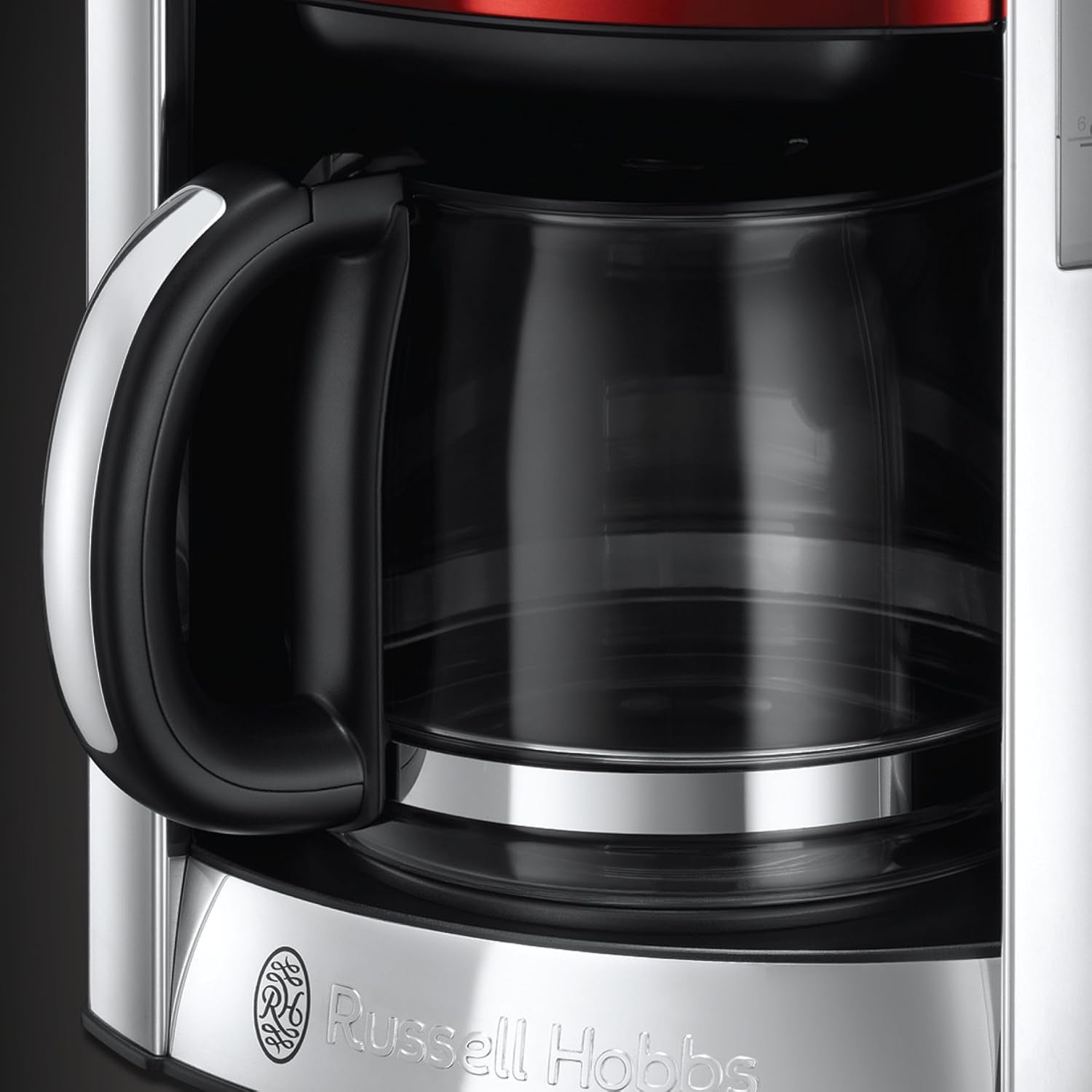 Cafetieră Russell Hobbs [Temporizator digital, Cap de duș pentru extracție și aromă optime] Luna Red (1 până la 12 cești, Carafă din sticlă de 1,5 l, Placă de încălzire, 1000 W) Cafetieră cu filtru 23240-56