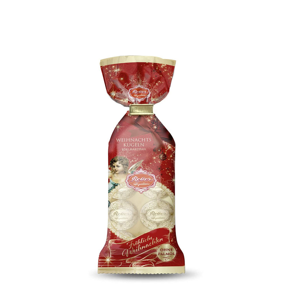 Bile Reber Mozart cu ciocolată neagră, pachet de 6 cu marțipan și nuga, vegane - 1 x 120 g