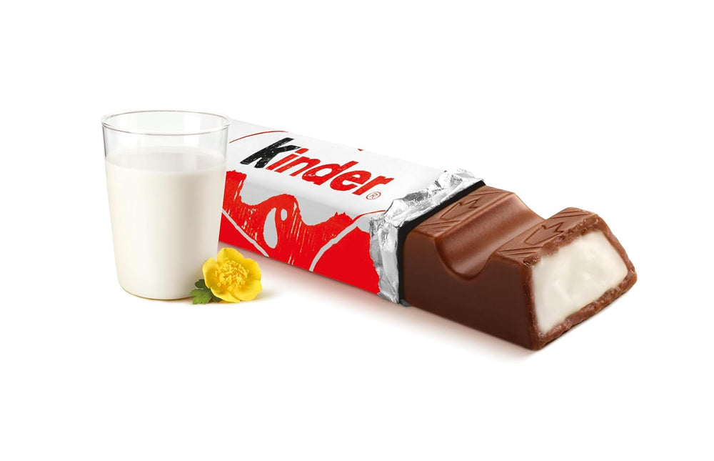 Kinder Chocolate – Batoane de ciocolată din ciocolată cu lapte umplută – 1 pachet conținând 24 de batoane individuale (24 x 12,5 g).