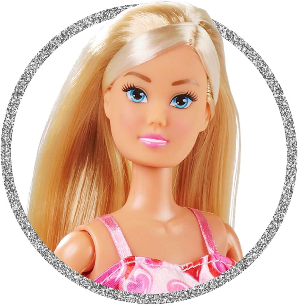 Simba Steffi Love Fashion, 3-Fach Sortiert, es Wird nur EIN Artikel geliefert, Spielpuppe im Herzkleid, 29cm, ab 3 Jahren