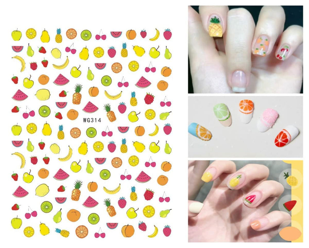 12 Blatt Nagelsticker Süß Kinder Nagelaufkleber Selbstklebend Weihnachtsblumen Blätter Tiere Pflanzen Früchte Nail Art Sticker Dekoration Nageldesign Zubehör