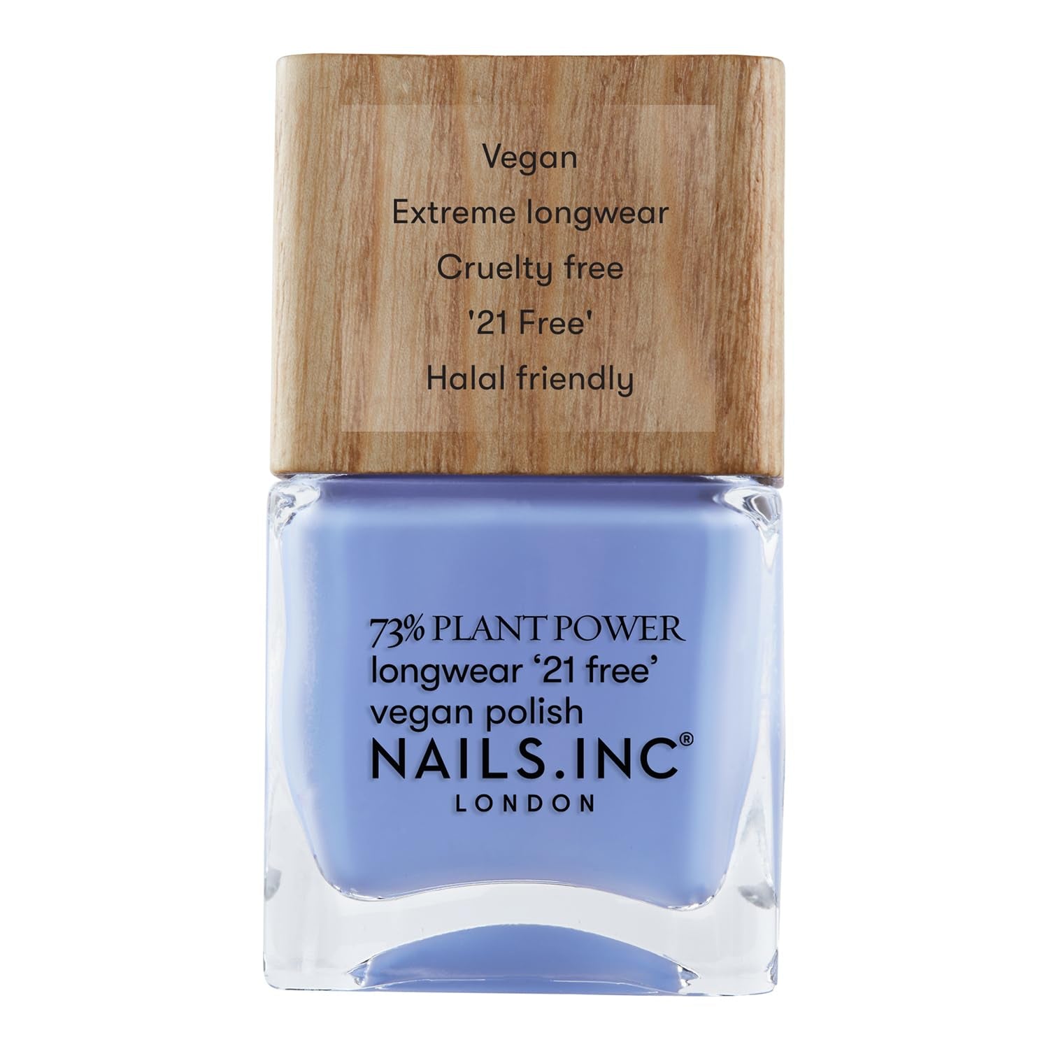 Nails Inc - Oja vegană GLOWING SOMEWHERE Plant Power - 73% pe bază de plante, 100% vegană și fără cruzime - Manichiură perfectă, sidefat strălucitor - Pentru o nail art ecologică
