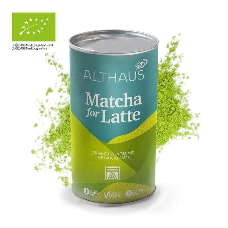 Matcha pentru latte Amestec de ceai verde cu zahăr din trestie, 400 g, vegan, pentru 20 porții