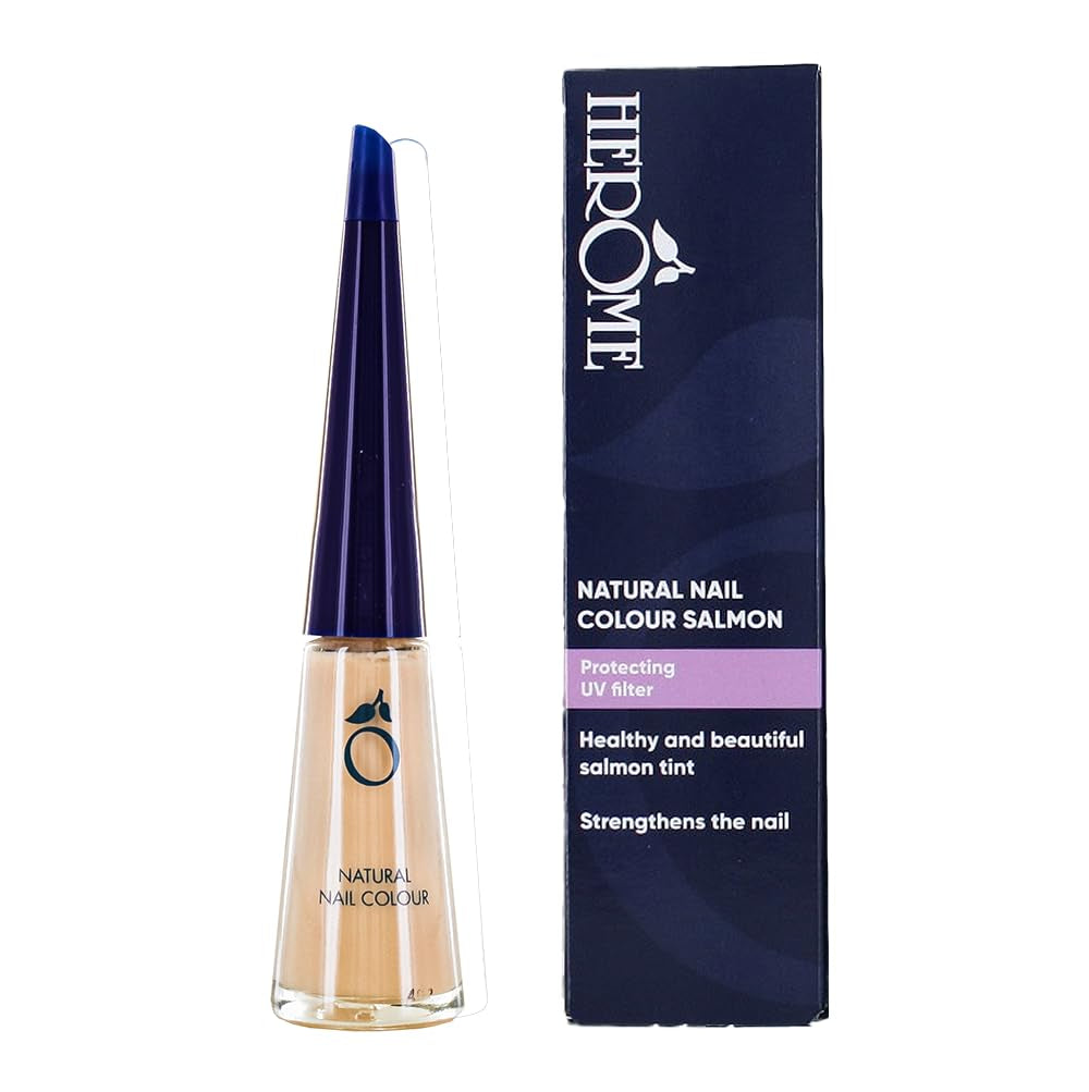 Oja naturală Herome roz cu efect întăritor - Oja potrivită pentru manichiura franțuzească - Întăritor de unghii cu o culoare roz proaspătă - 10ml.