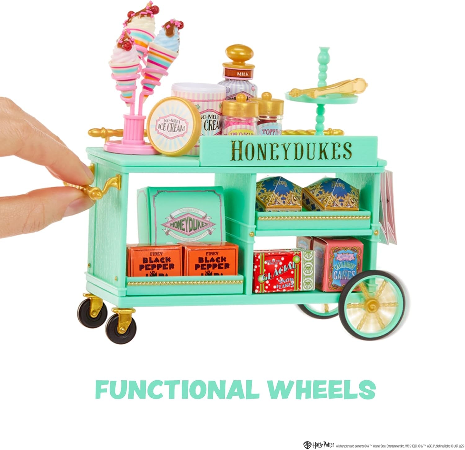 MGA's Miniverse Make It Mini Honeydukes Trolley- Harry Potter Mini-Sammlerstücke, 50+ Teile, Kunstharz-Bastelspiel, Nachgebildete Lebensmittel, Für Sammler & Kinder ab 8, Nicht ESSBAR