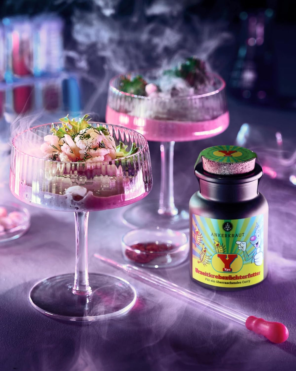 Ankerkraut x Yps Urzeitkrebszüchterfutter, Gewürzmischung für Reis, Gemüse und Snacks, mit Rote Beete, Kurkuma und Zwiebel, ohne Salz, 80 g im Korkenglas