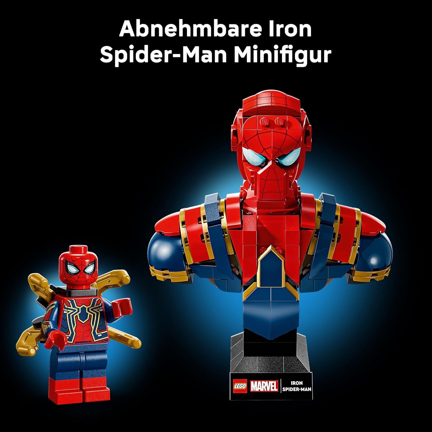 LEGO | Marvel Iron Spider-Man Büste - Modellbau für Erwachsene - inkl. 2 beweglichen Armen, drehbarem Kopf & Superhelden Minifigur - Sammlerstück & Avengers Geschenk für Fans - 76326