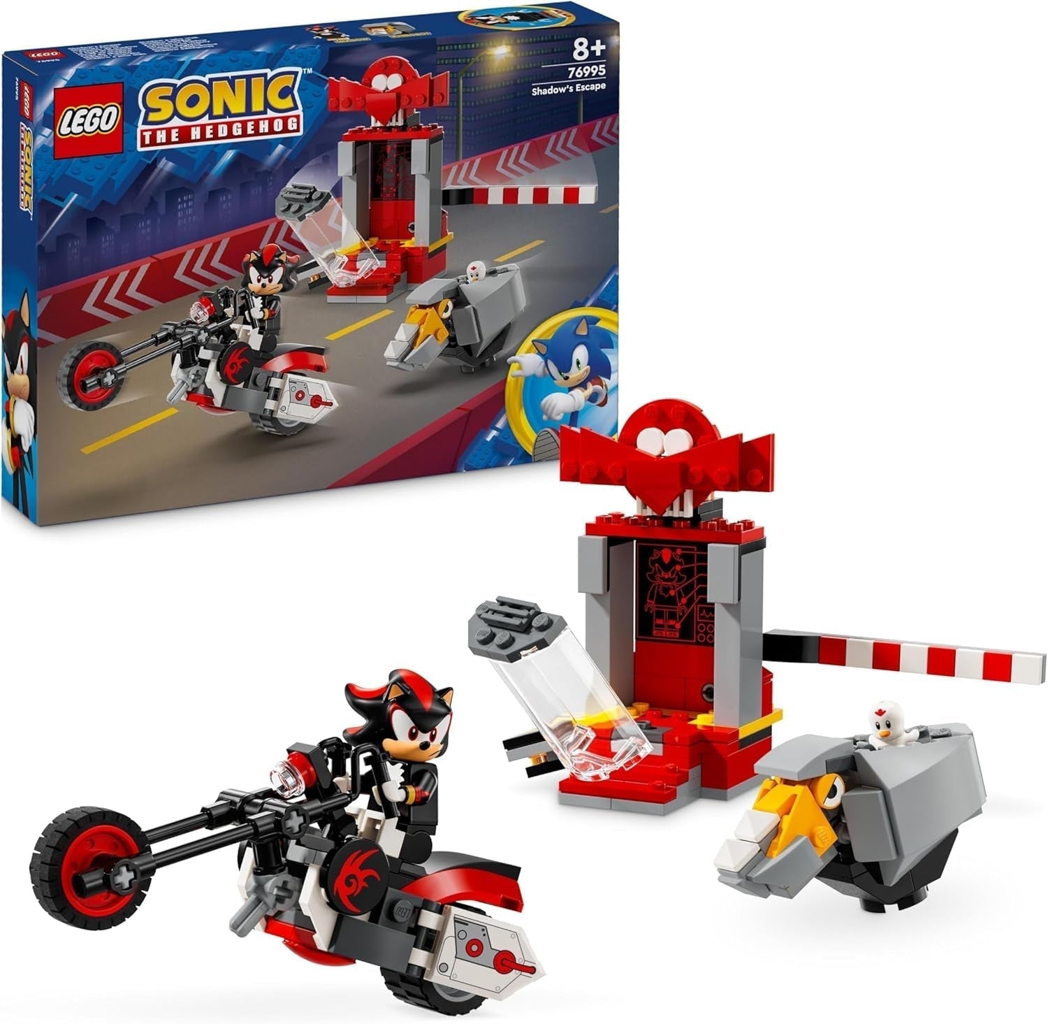 LEGO Sonic the Hedgehog Shadow the Hedgehog Escape, set cu motocicletă de jucărie și figuri din jocul video, cadou pentru gameri și fani de la 8 ani, articol fan pentru băieți și fete 76995 Seturi de constructie Besuche den LEGO-Store Titlu implicit