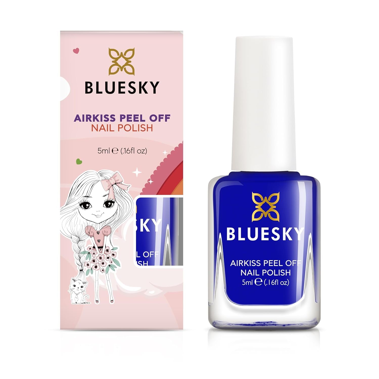 Oja pentru unghii BLUESKY Kids – Oja pentru unghii pentru copii, decojibilă, pe bază de apă, fără solvenți, ușor de îndepărtat, 5 ml (Disco Time)