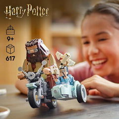 LEGO Harry Potter Hagrid and Harry's Motorbike Tour, jucărie cu motocicletă mobilă cu Sidecar & Hedwig Minifigure, cadou de ziua de naștere pentru fanii lumii vrăjitorilor, băieți și fete cu vârsta de 9+ 76443 Seturi de constructie Besuche den LEGO-Store