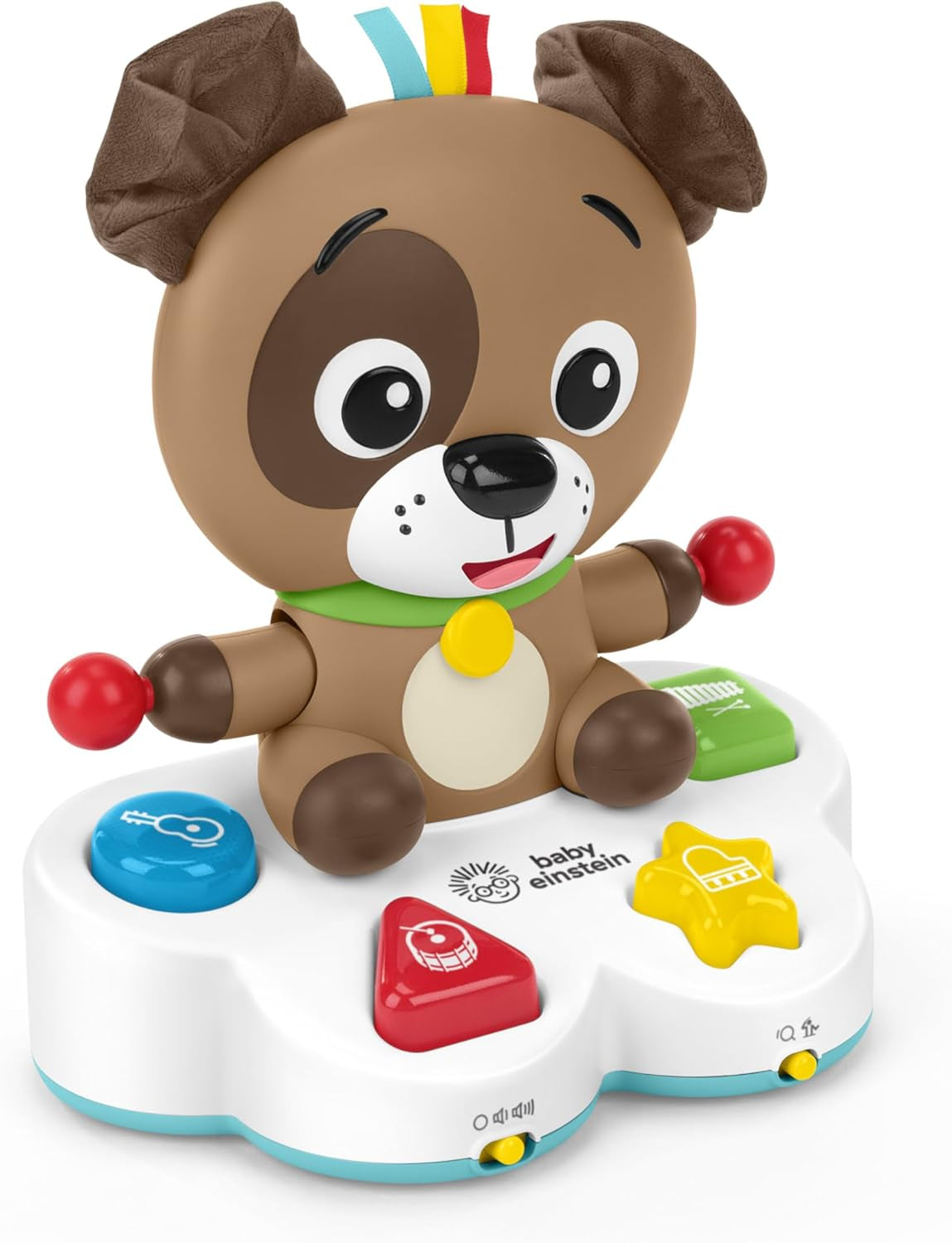 Baby Einstein, Jucărie de învățare muzicală Drum & Learn Dean - Jucărie multisenzorială pentru copii, 2 moduri de joc, culori, forme și instrumente, 50+ sunete, de la 6 luni Jucarii Bebe Naty Shop