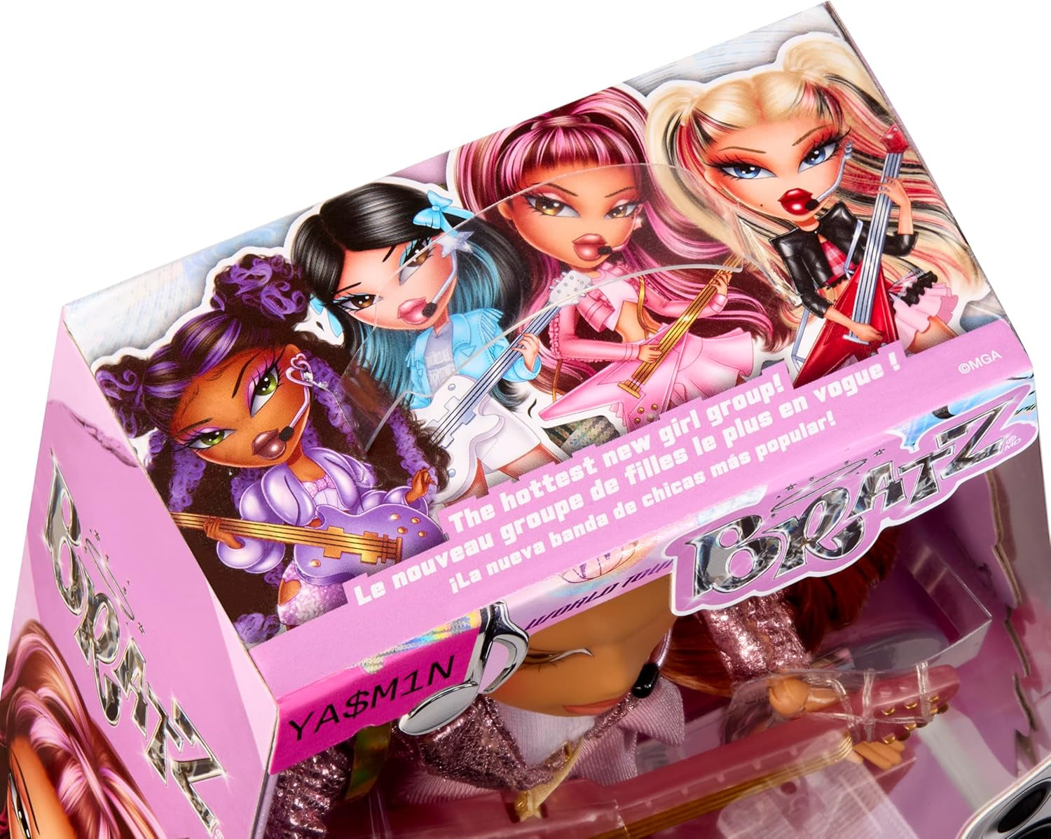 BRATZ Pop Starz Yasmin – Păpușă la modă cu talisman de colecție, ținută și accesorii muzicale