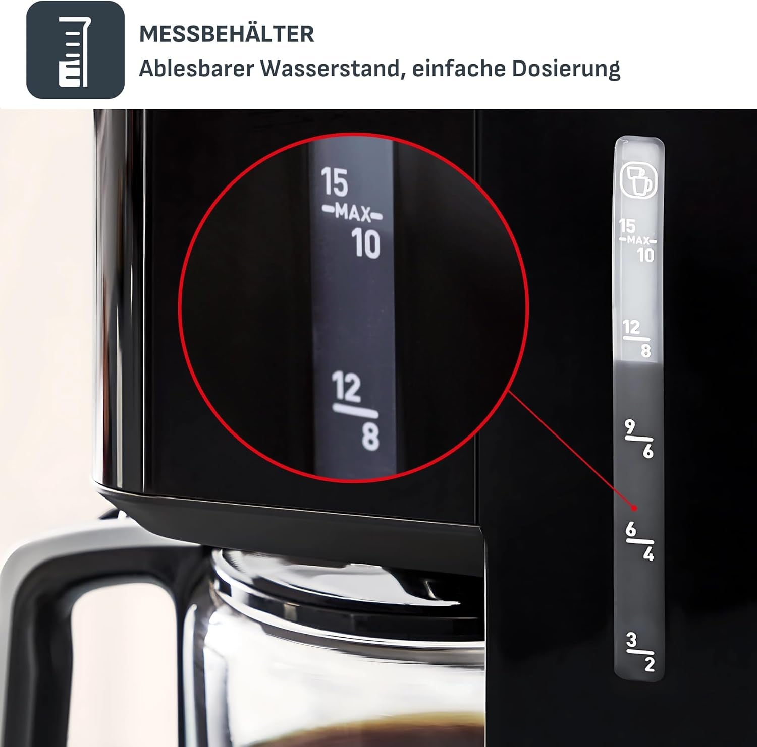 Espressor Tefal Smart'n Light cu temporizator, espressor cu filtru programabil 1,25 l, funcție de aromă pentru o aromă intensă, funcție de menținere la cald, anti-picurare și ușor de curățat, negru