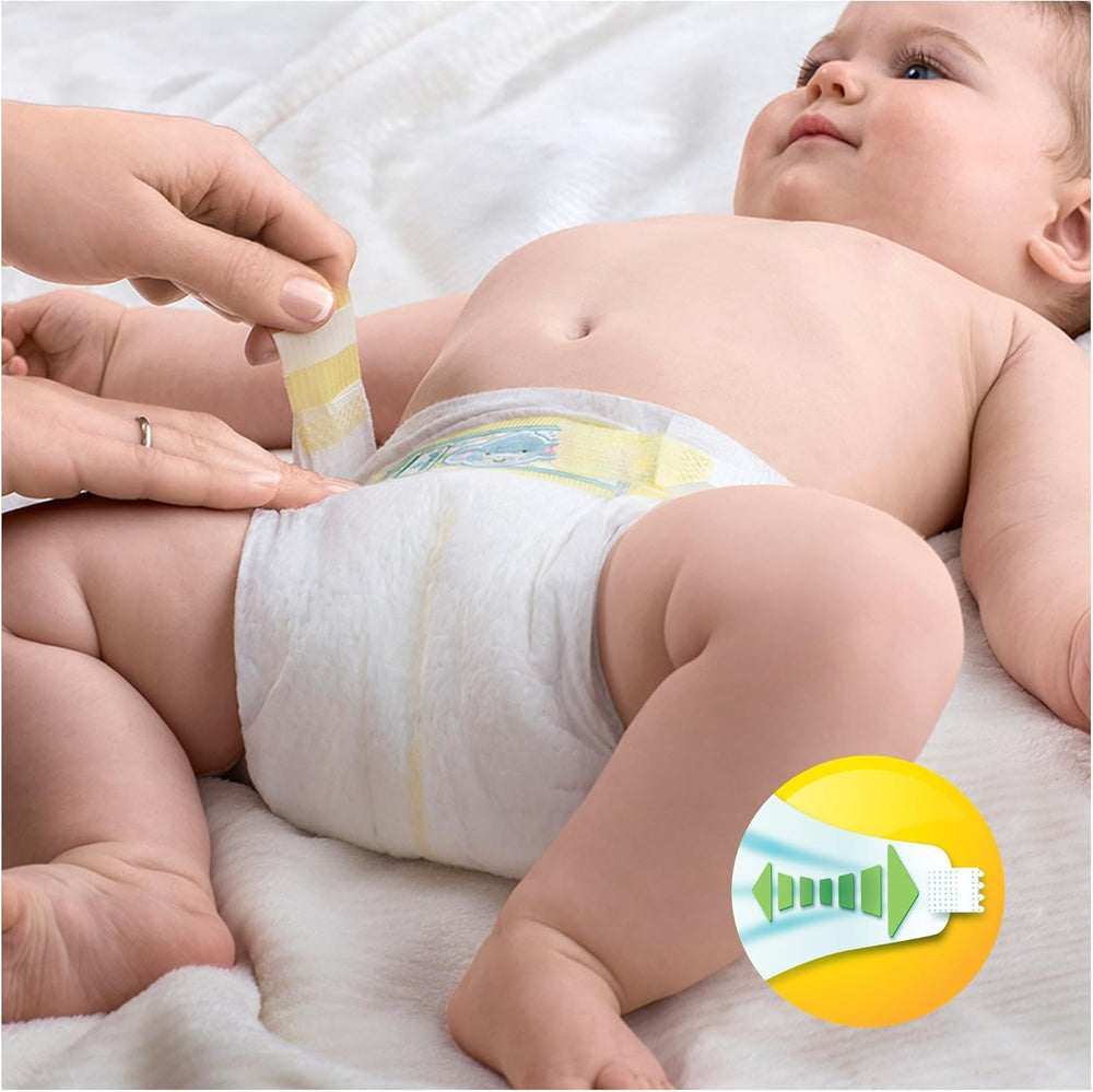 Scutece Pampers Premium Protection pentru bebeluși noi, pachet Jumbo, mărimea 1, 72 bucăți