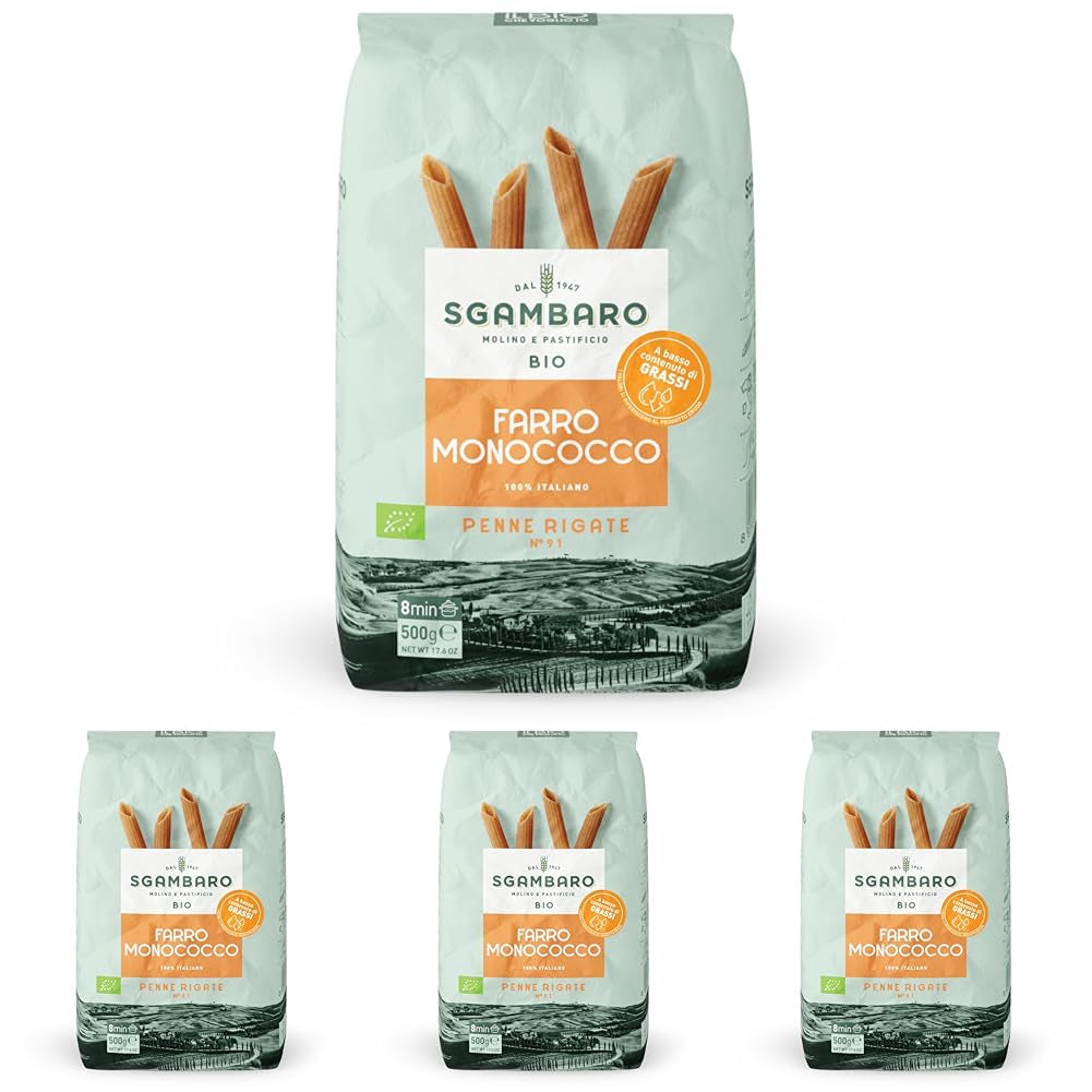 Paste Penne Rigate Organice N.91 - 500g Paste din grâu alac – Conținut scăzut de grăsimi – Sursă de fibre și proteine