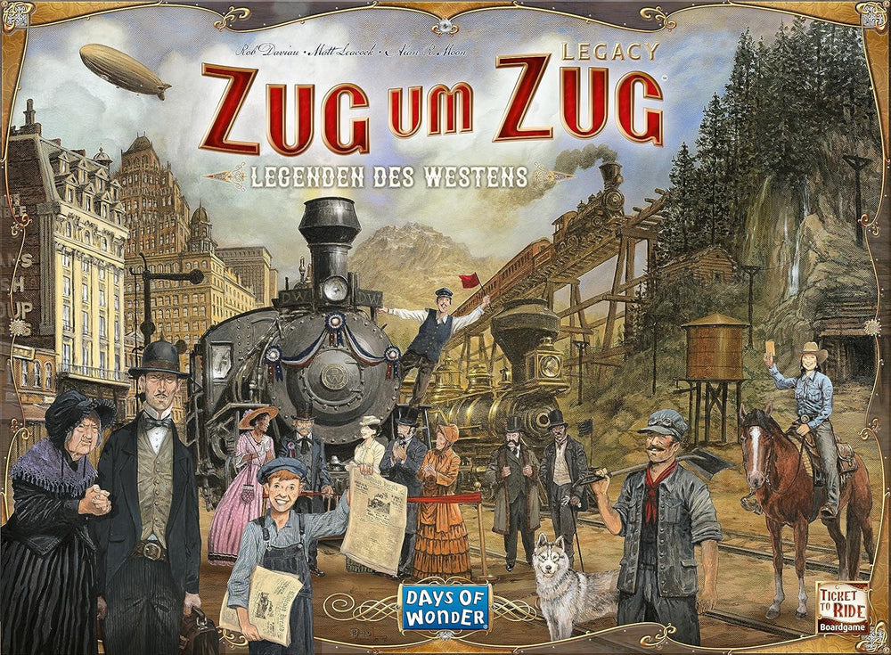 Days of Wonder, Ticket to Ride Legacy: Legends of the West, Joc de familie, Joc de societate, 2-5 jucători, Vârste 10+, 20-90 de minute, Germană