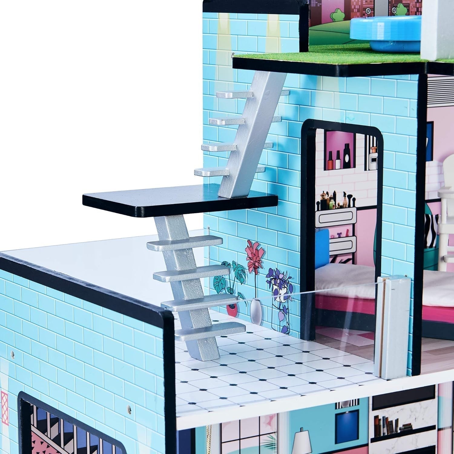 Olivia'S Little World Style Barcelona Casa de păpuși Casa de păpuși, albastru TD-13111D Casute de papusi Naty Shop