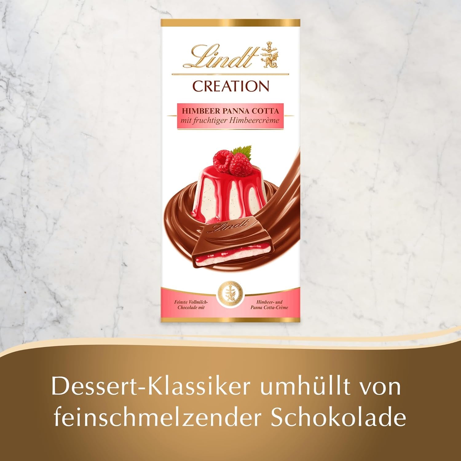 Lindt Chocolate Creation Zmeură Panna Cotta, Cadou de Ciocolată, Baton de Ciocolată, 150g (Pachet de 5)