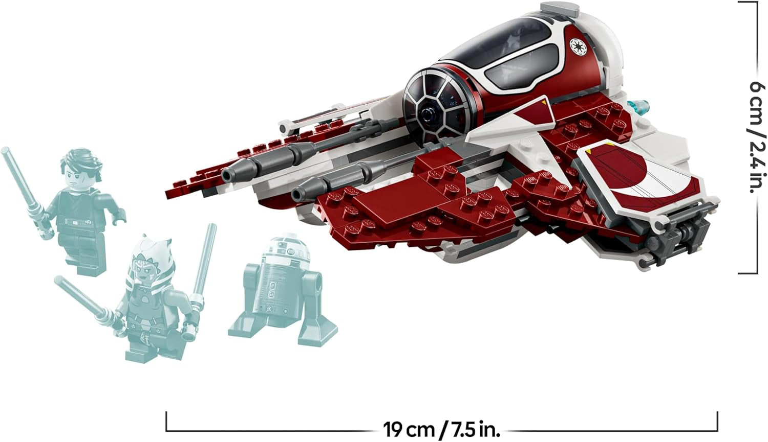 LEGO Star Wars 75401 Ahsokas Jedi Interceptor, Sternenjäger für Fans von The Clone Wars, Ahsoka Tano & Anakin Skywalker Minifiguren, mit Lichtschwertern und R7-A7, für Jungen und Mädchen ab 8 Jahren
