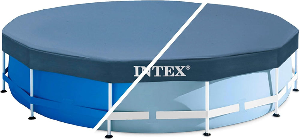 Prelată rotundă pentru piscină Intex 28031 - Prelată pentru piscină - Ø 366 cm - Pentru piscine cu cadru metalic și prismatic, Albastru închis