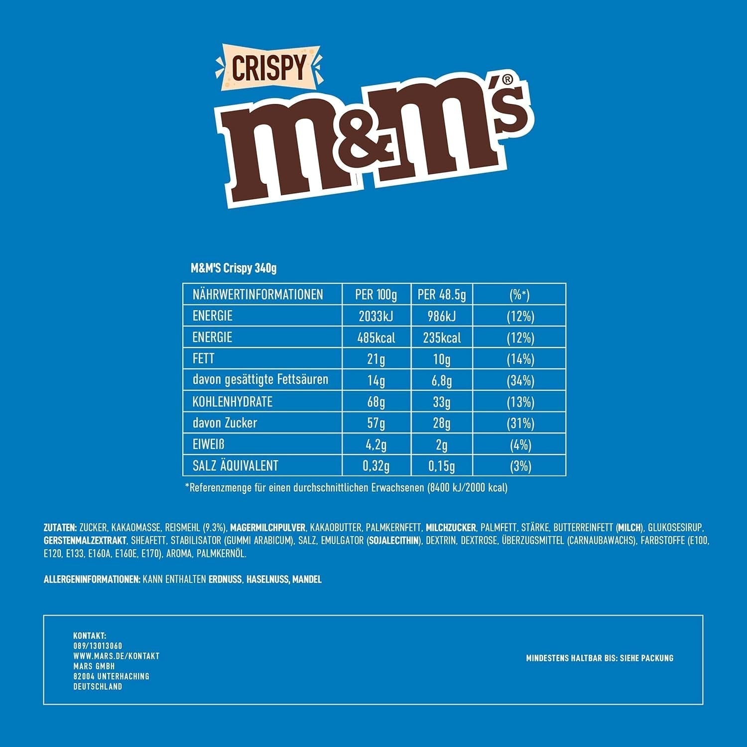 M&M'S Crispy, chipsuri de ciocolată cu miez crocant Bomboane de Ciocolata Naty Shop