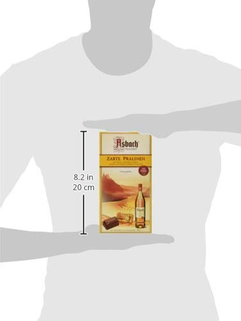 Praline RCP Asbach delicate în sticle cu crustă – 1 x 125 g – Ciocolată neagră cu umplutură Asbach