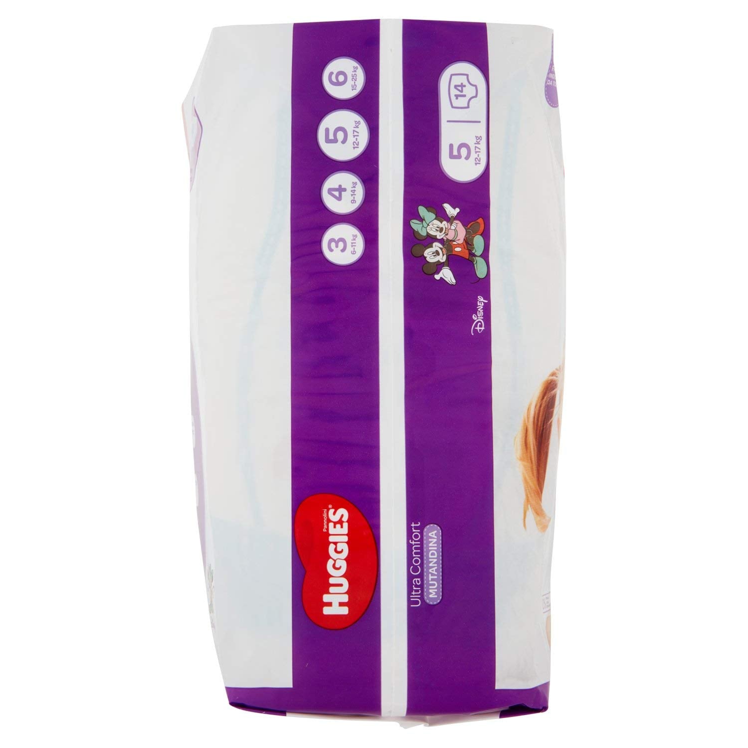 Huggies PANNOLINI Mutandina Scutec de unică folosință, pentru copii/fete, 12 kg, 17 kg, multicolor, 14 bucăți (S)