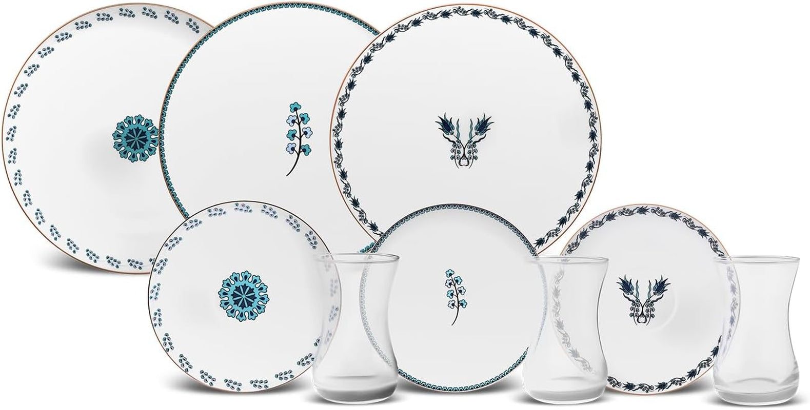 Set de deserturi Karaca İznik pentru 6 persoane, 18 piese - veselă elegantă pentru deserturi delicioase