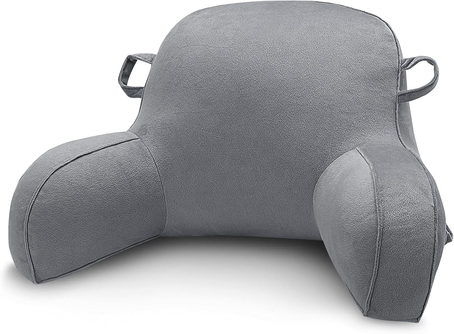 Pernă de citit, pernă de odihnă la pat pentru adulți și copii, pernă confortabilă din catifea pentru spate, cu cotiere, buzunare și mâner pentru a sta jos în pat, pernă de spate pentru citit, studiat și vizionat la televizor