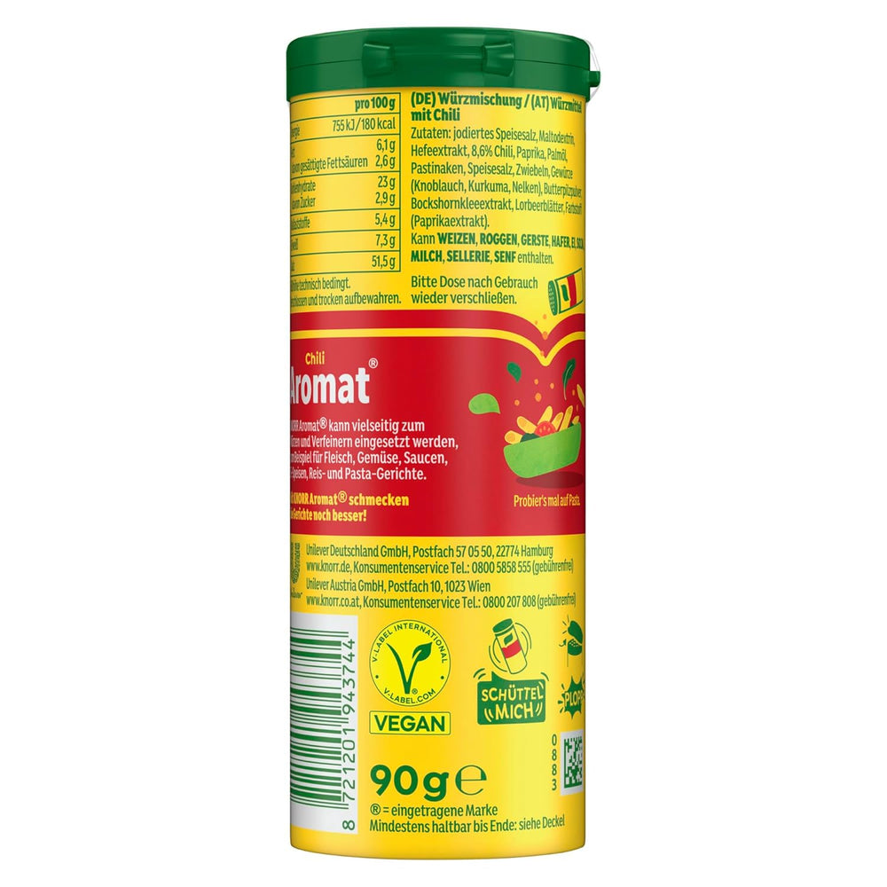 Knorr Würzmischung Chili Aromat für schnelle Gerichte zum Würzen und Verfeinern von Pommes, Pasta, Gemüse und mehr 90 g