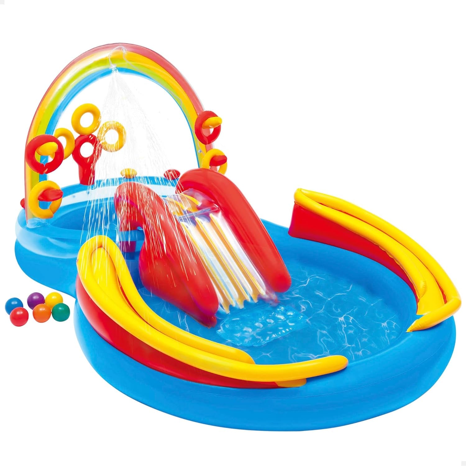 Centru de joacă Intex Rainbow Ring - Piscină supraterană pentru copii - Piscină pentru copii - 297 x 193 x 135 cm - Pentru 3+ ani 57453NP Multicolor 297x193x135 cm
